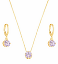 Conjunto com argolinha click lilás